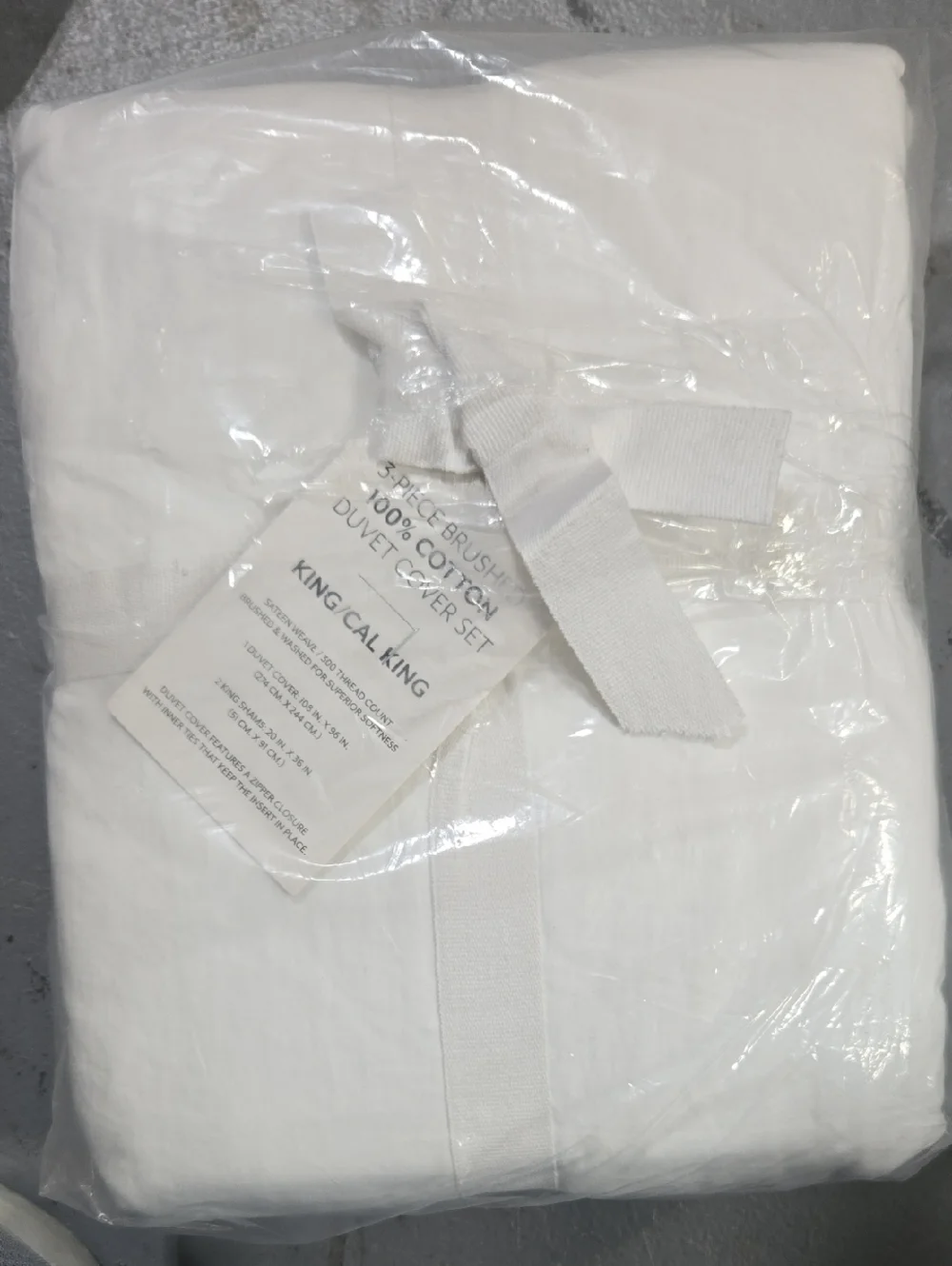 Becky Cameron 3 Piece Brushed Cotton Duvet Cover Set k/Cal K White
